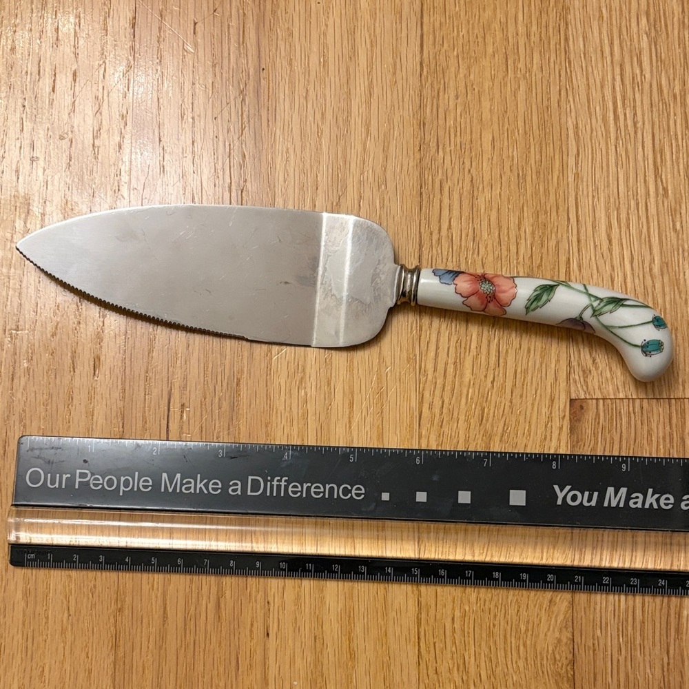 Floral Ceramic Handle Cake Knife